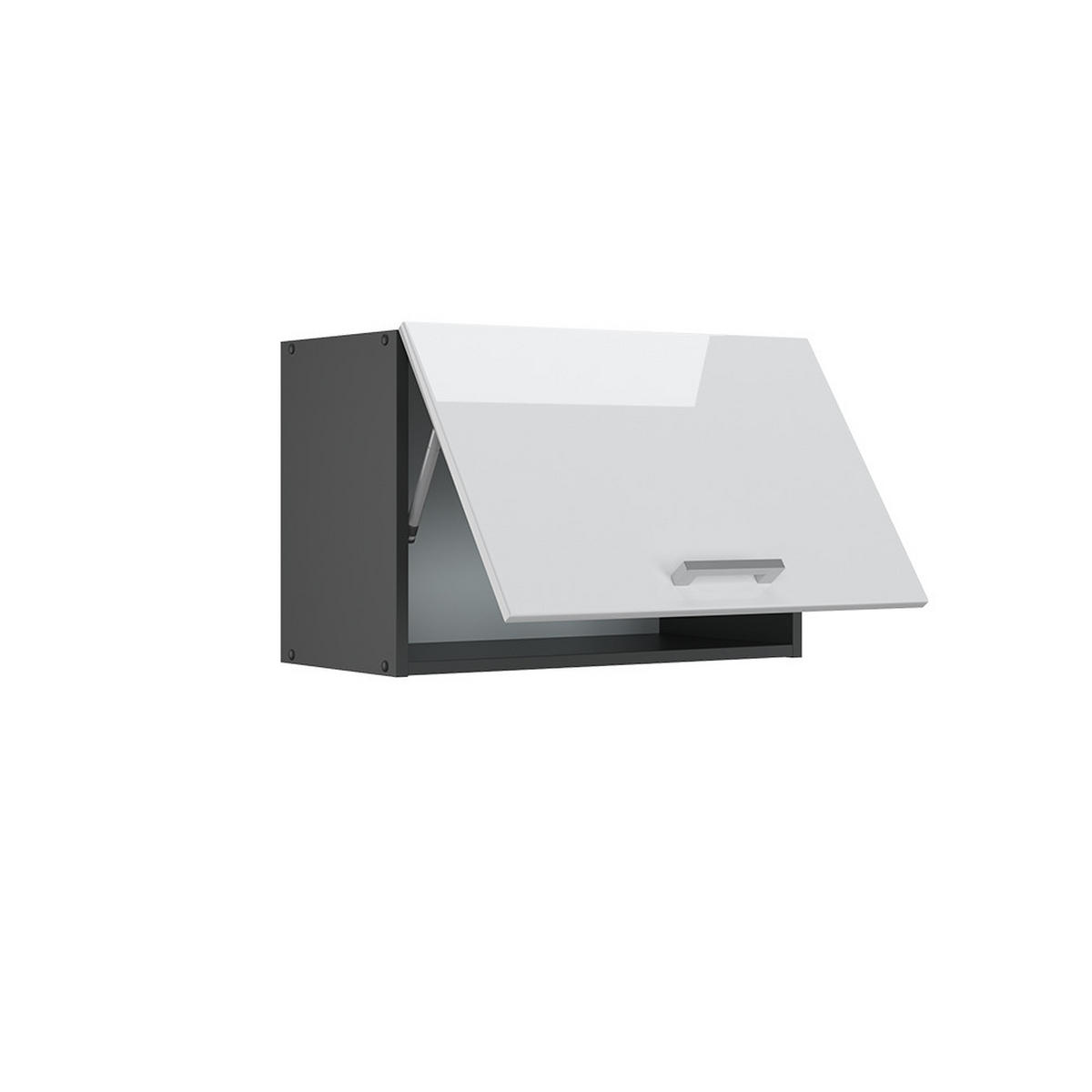 HÄNGESCHRANK R-Line Weiß Hochglanz 60 cm Flach - Weiß Hochglanz/Anthrazit, Holzwerkstoff (60/40/31cm) - Vicco