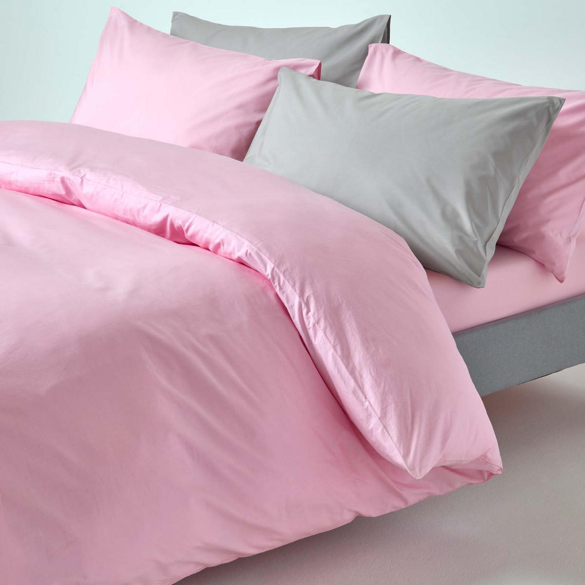 BETTWÄSCHE Perkal Fadendichte 200 - Rosa, Textil (260/220cm) - Homescapes