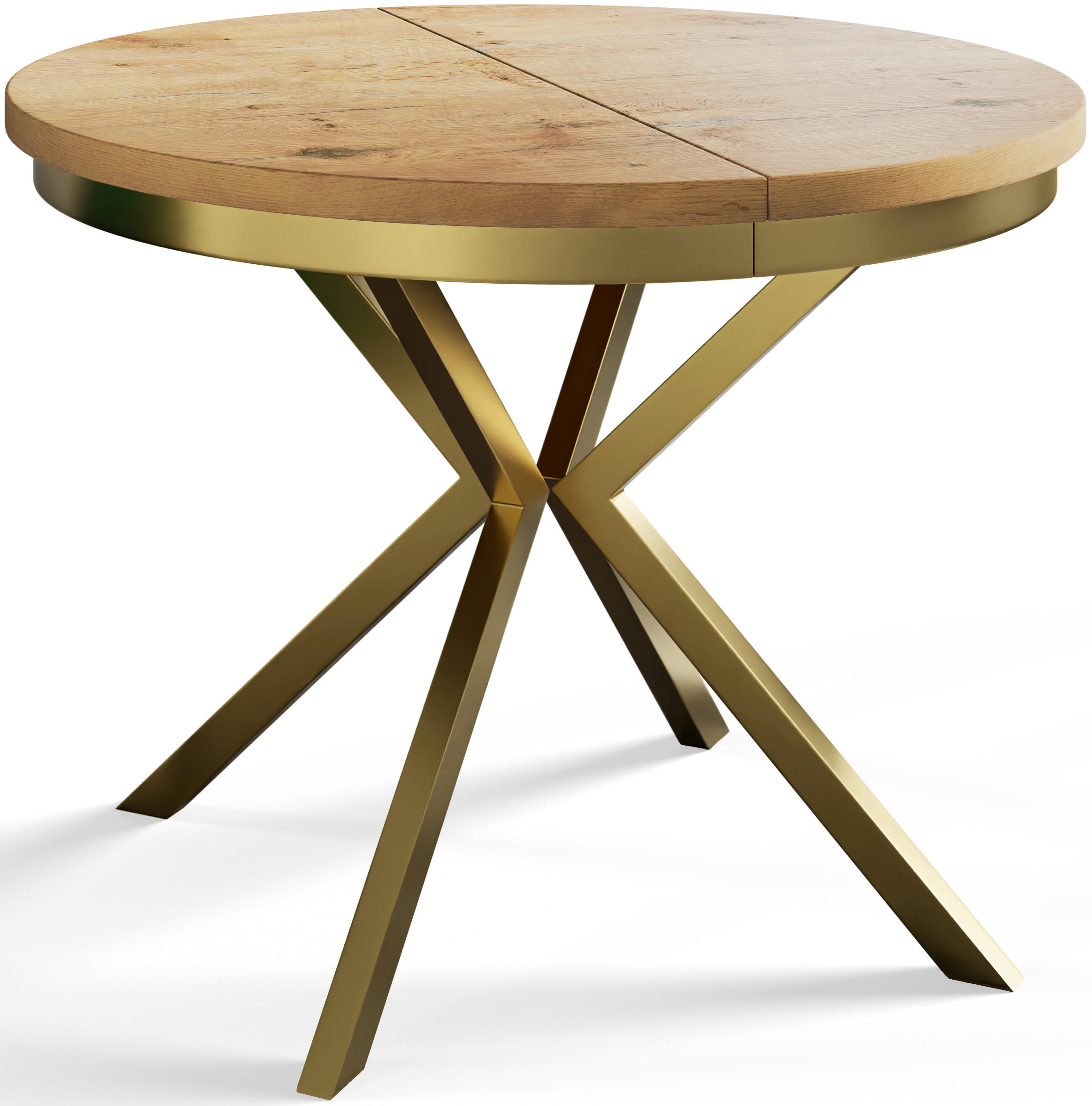 Alpi-Möbel Runder Beige, Gold 120x76x120 cm