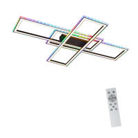 LED-DECKENLEUCHTE Luiz 71/101.2/7cm - Schwarz, Metall (101.2/71/7cm) - Nettlife