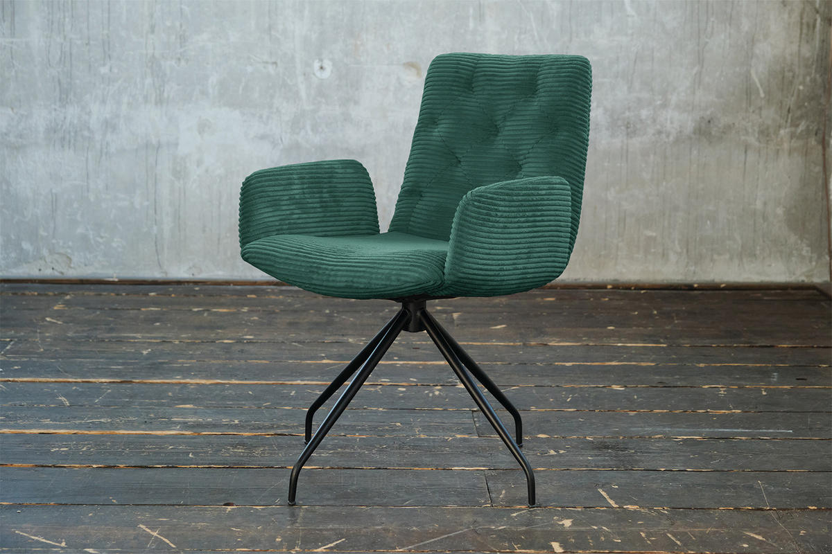 DREHSTUHL NEW CHARME Smaragdgrün Cord - Smaragdgrün, Textil (59/87/66cm) - KAWOLA