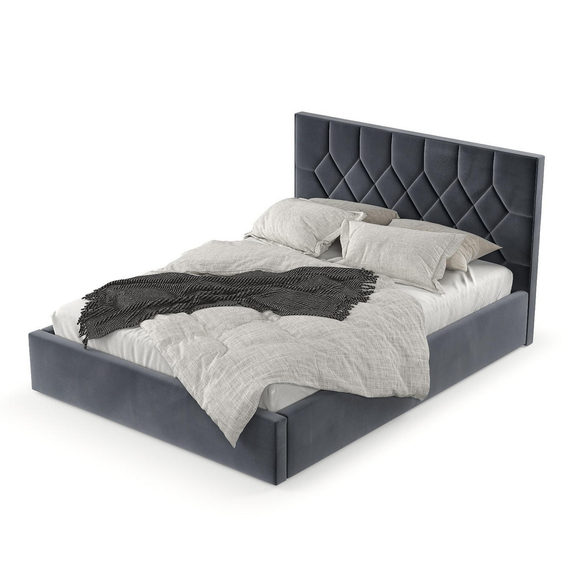 POLSTERBETT Brisa 160/200 cm Dunkelgrau im Kronos Stoff - Dunkelgrau/Schwarz, Holz/Holzwerkstoff (160/200cm) - AltaBeds