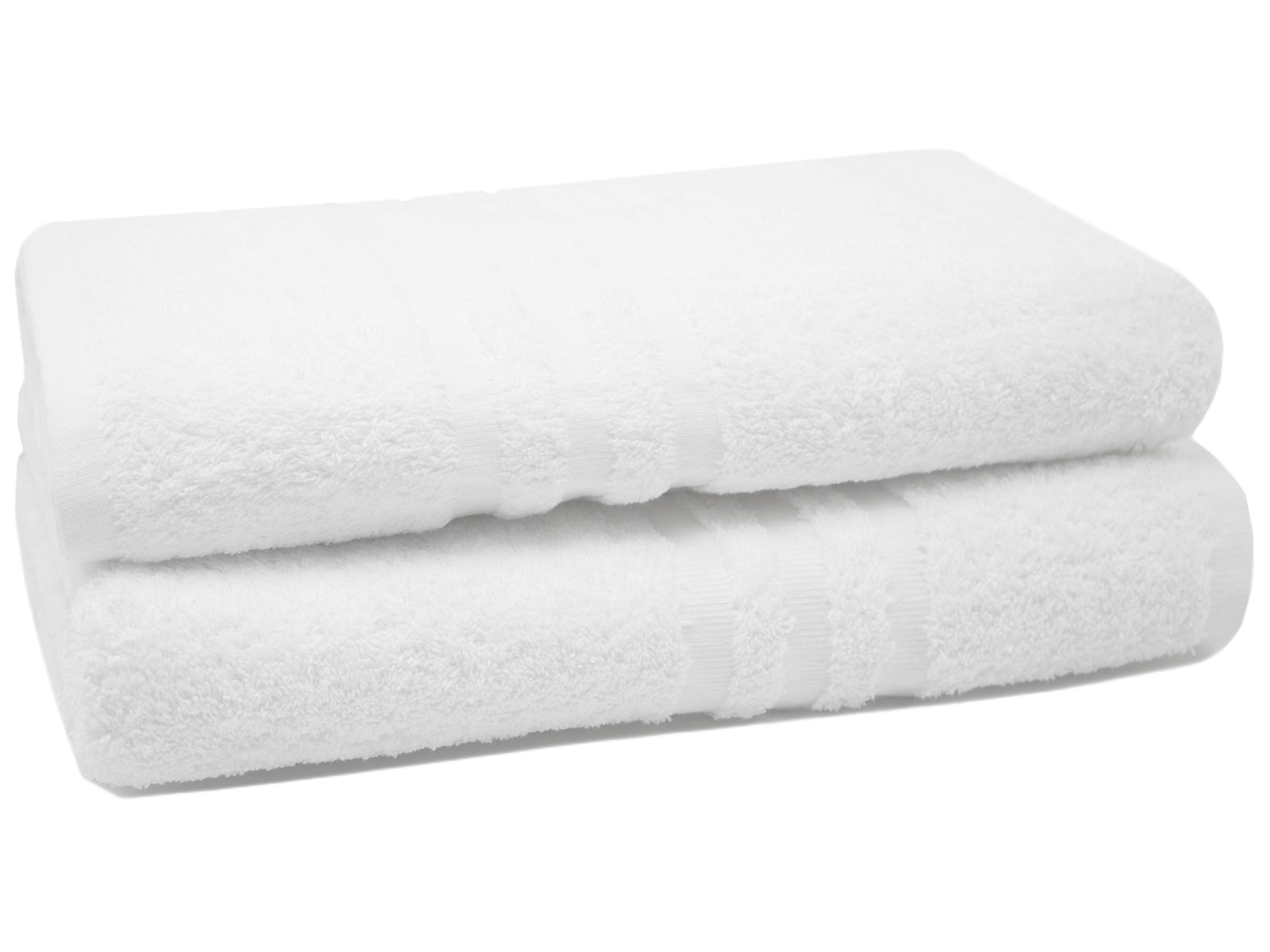 DUSCHTÜCHER, 2er-Set, 70x140 cm, 100% Baumwolle, Weiß - Weiß, Textil (70/140cm) - Zollner