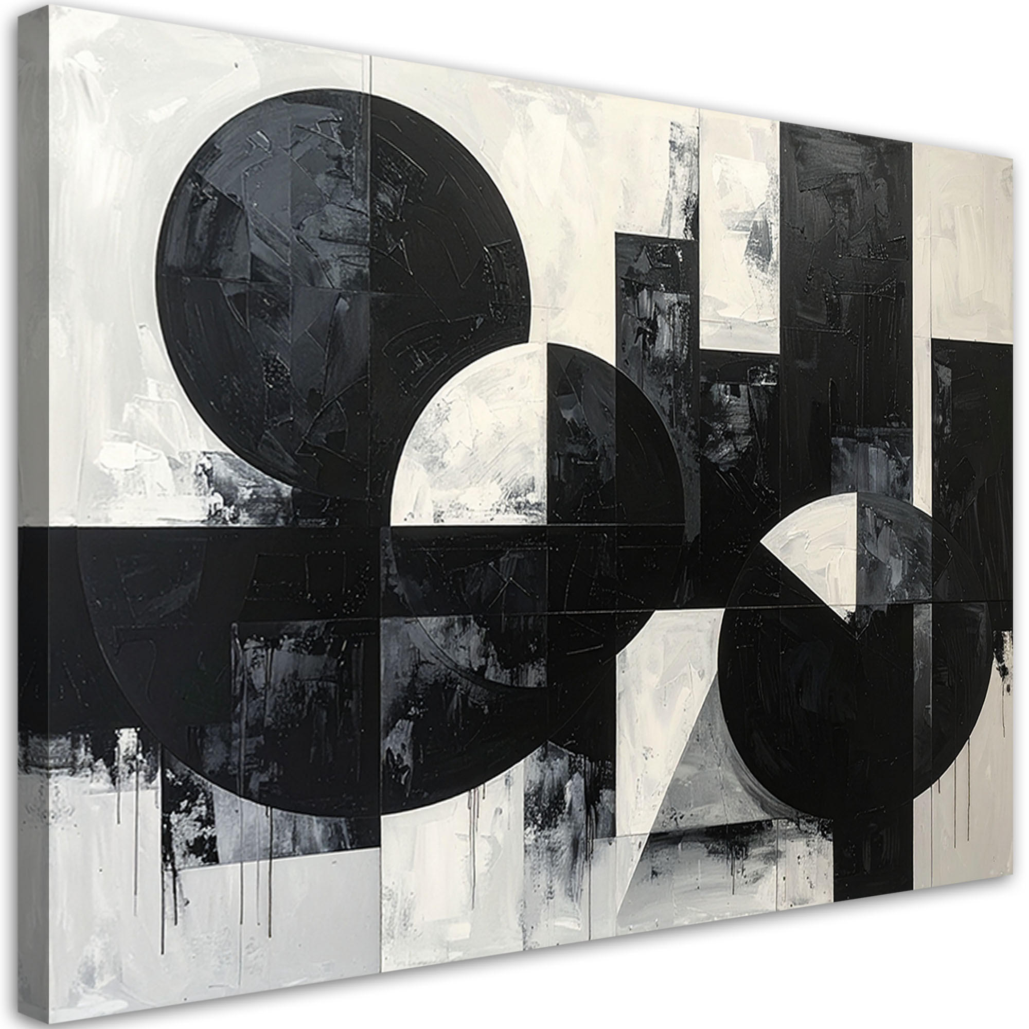 LEINWANDBILD 3D und geometrisch 90x60cm - Schwarz, Textil (90/60cm) - Feeby