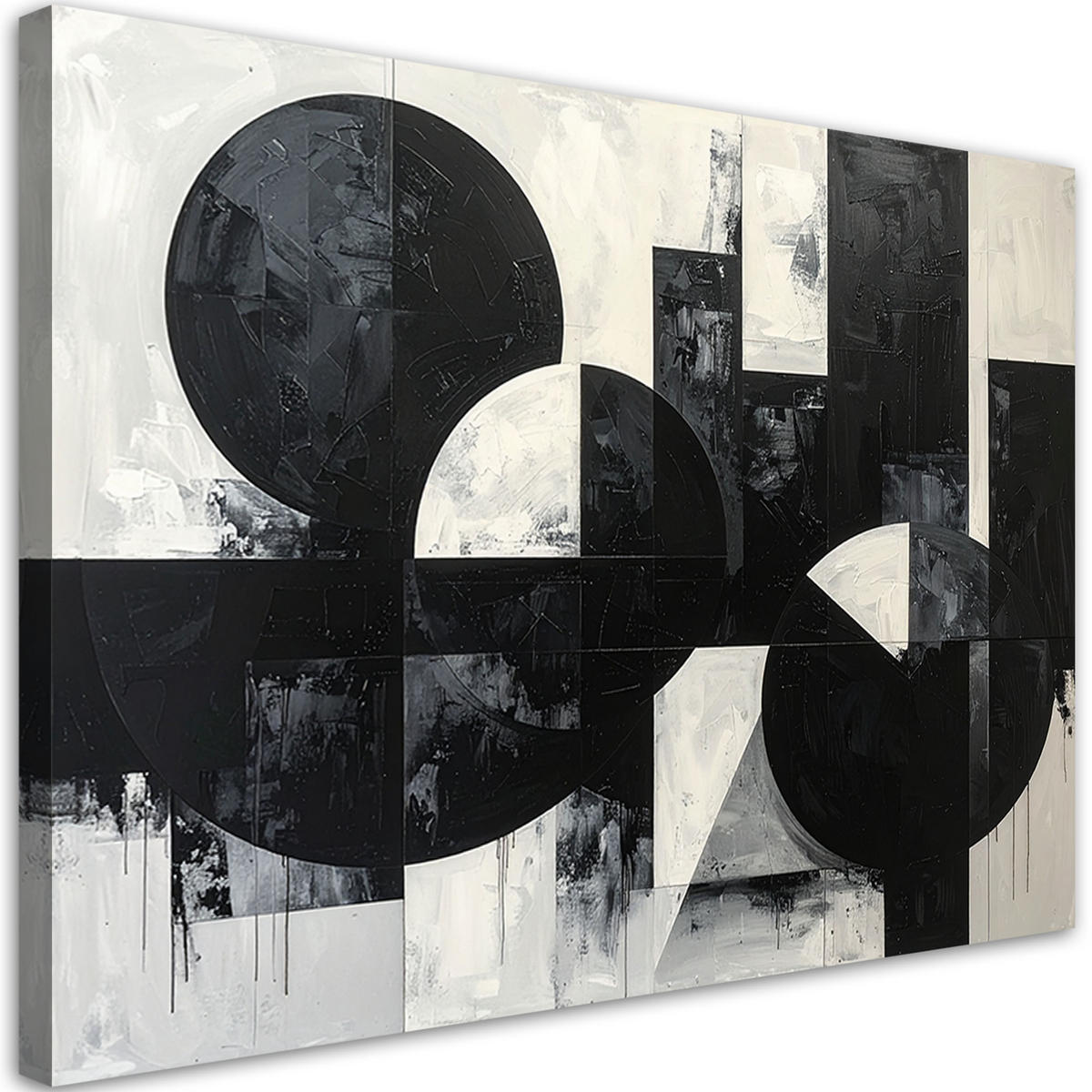 LEINWANDBILD 3D und geometrisch 90x60cm - Schwarz, Textil (90/60cm) - Feeby