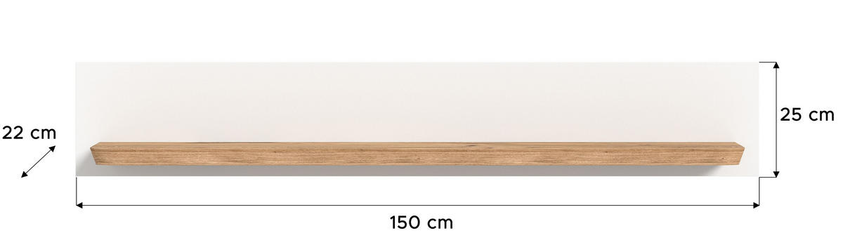 WANDBOARD Aarhus weiß Nox Oak Nachbildung - Weiß, Holzwerkstoff (150/25/22cm) - Xonox