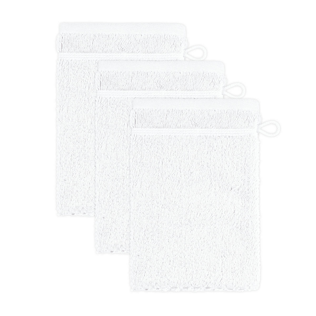 WASCHHANDSCHUH PEARL 3ER PACK - Weiß, Textil (15/20cm) - Möve for Frottana