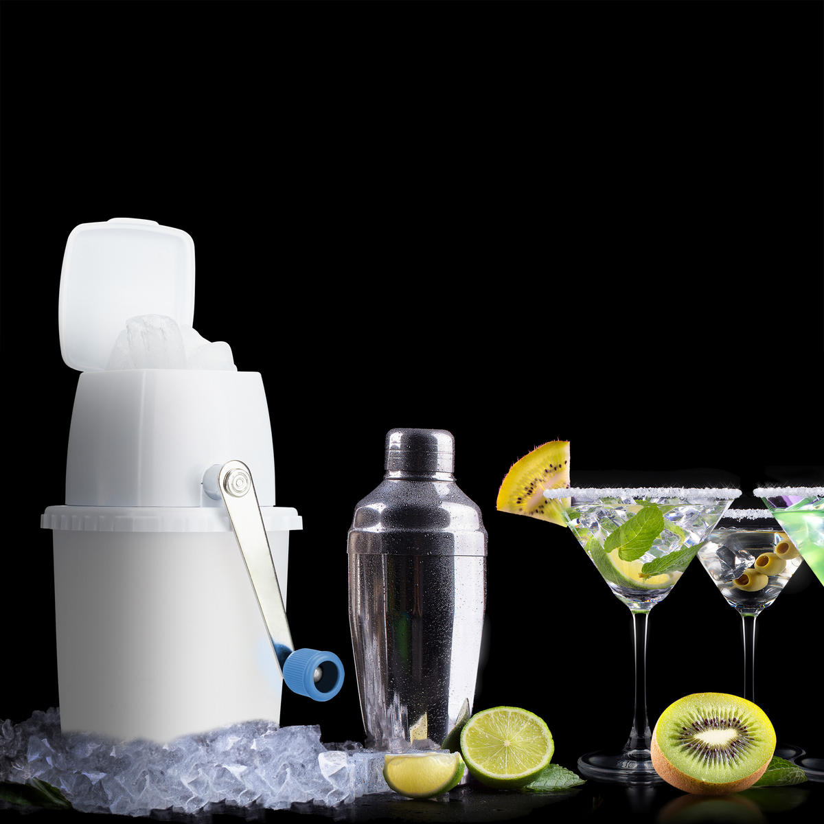 DRVIČ ľadu - biela, kov/plast (12.5/24/16cm) - Relaxdays