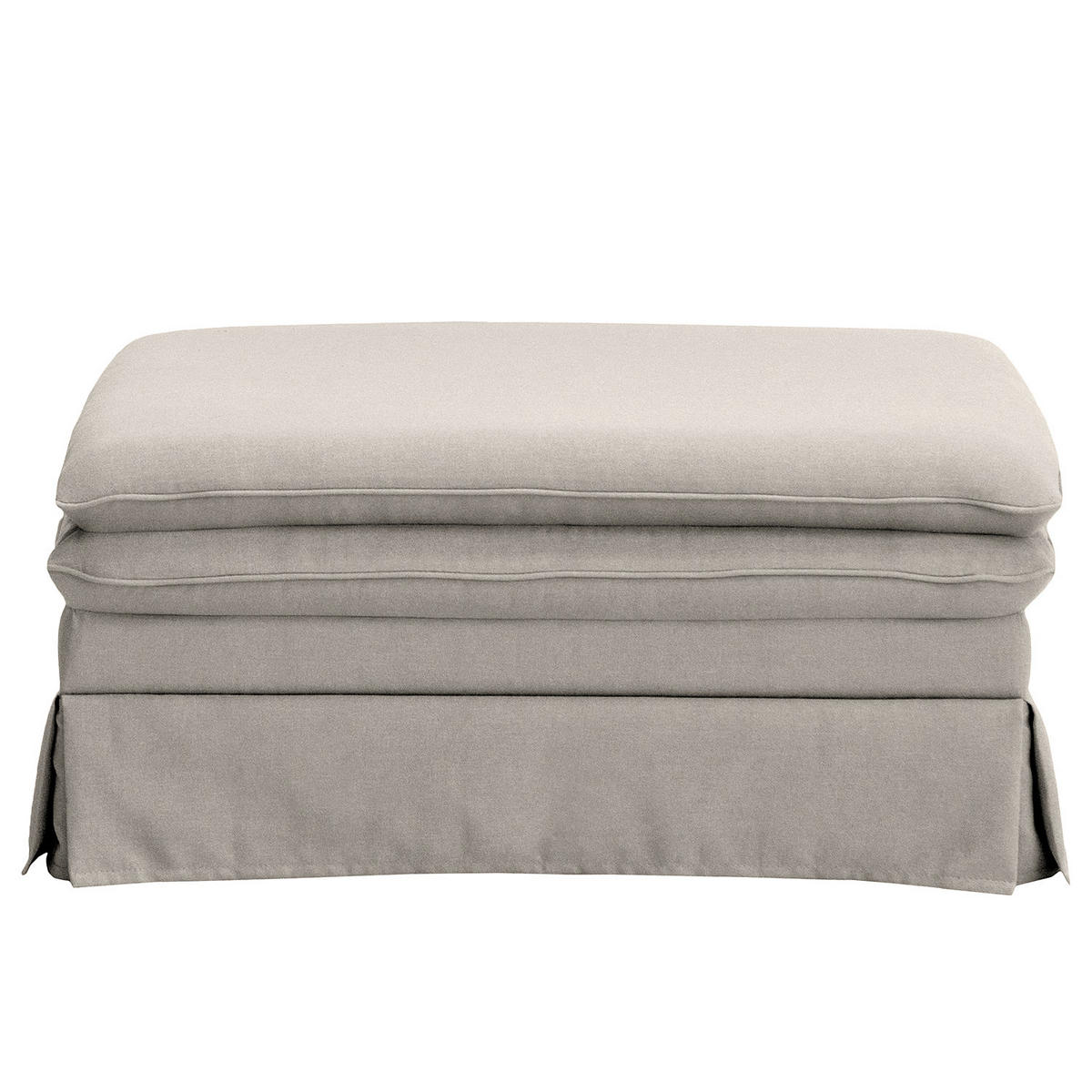 POLSTERHOCKER mit Husse - Webstoff - Hellgrau/Schwarz, Kunststoff/Textil (105/45/90cm) - home24