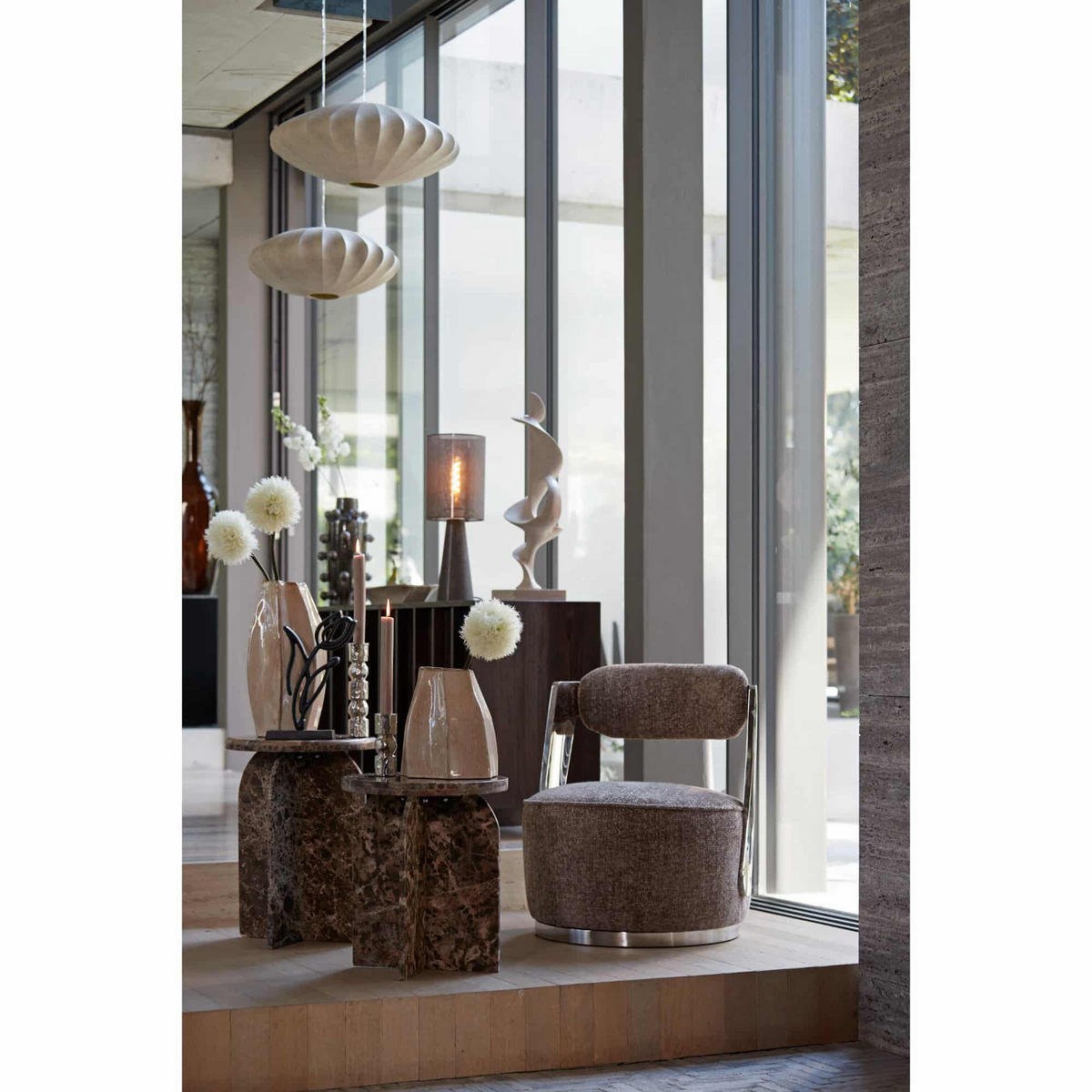 HÄNGELAMPE Fay Braun 60/60/26 cm - Braun, Kunststoff (60/60/26cm) - Light & Living