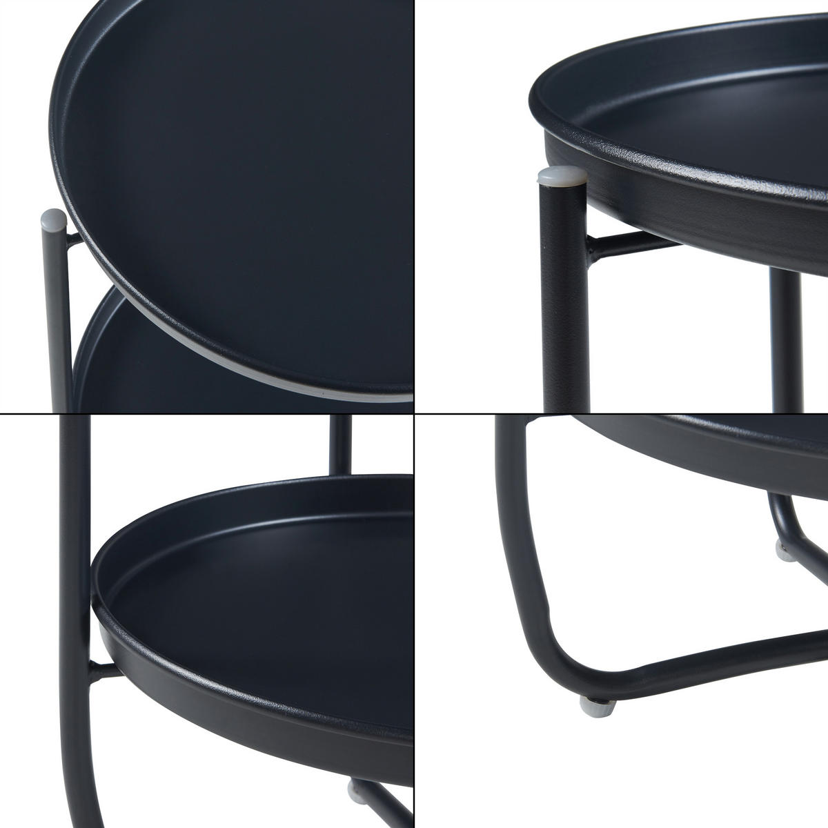 TABLETTTISCH Sandefjord - Schwarz, Metall (40/40/57.5cm) - [en.casa]