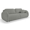 SOFA LOOP Schlaffunktion & Bettkasten PUR-Schaum Schwarze Kunststofffüße skandinavischer Stil lose Rückenkissen freistehend 234x112x86 cm Dark grey - Dunkelgrau, Holz/Textil (234/86/112cm) - DomoHome