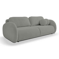 SOFA LOOP Schlaffunktion & Bettkasten PUR-Schaum Schwarze Kunststofffüße skandinavischer Stil lose Rückenkissen freistehend 234x112x86 cm Dark grey - Dunkelgrau, Holz/Textil (234/86/112cm) - DomoHome