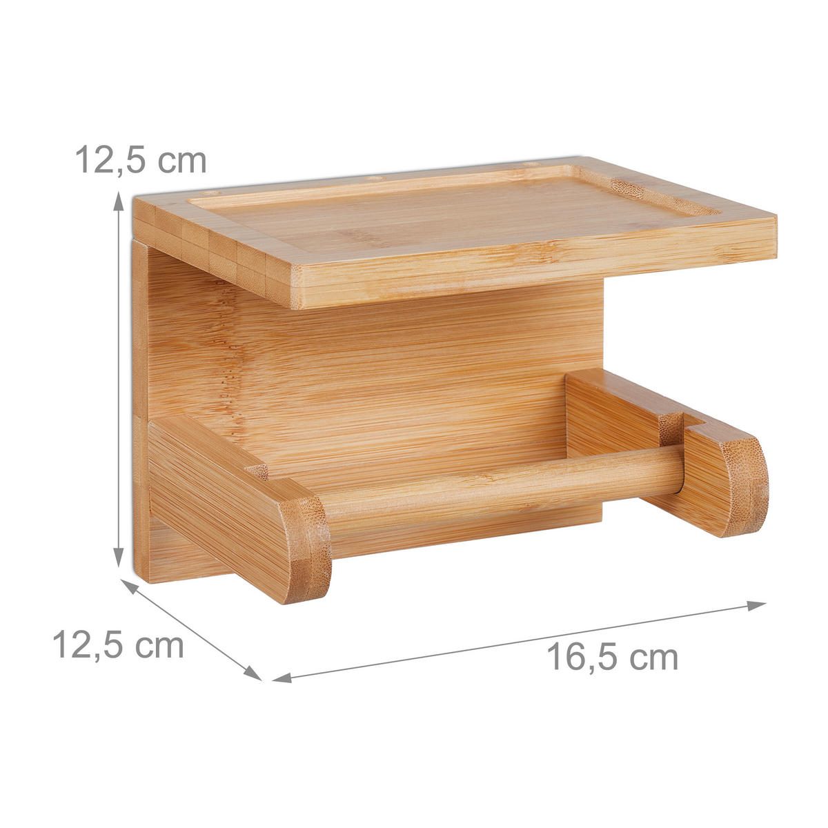 TOILETTENPAPIERHALTER - Hellbraun, Holz (16.5/12.5/12.5cm) - Relaxdays