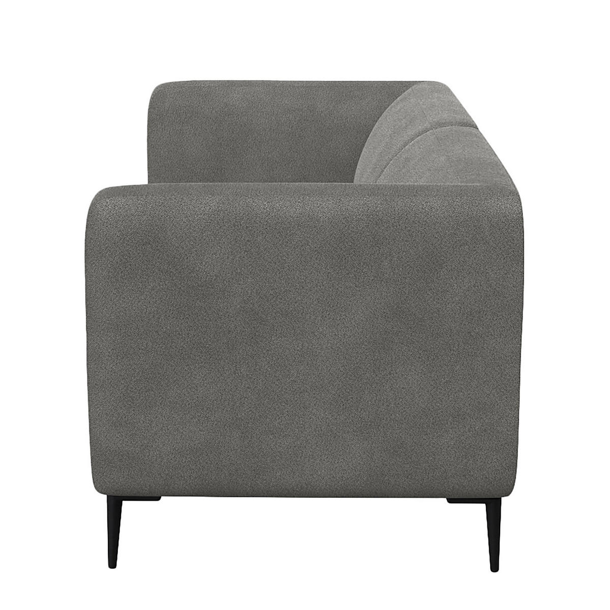 2,5-SITZER SOFA - Schwarz/Grau, Textil/Metall (175/74/88cm) - home24