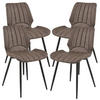 ESSZIMMERSTUHL Mendoza 4er Set - Braun, Leder (58/77/46cm) - [en.casa]