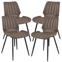 ESSZIMMERSTUHL Mendoza 4er Set - Braun, Leder (58/77/46cm) - [en.casa]
