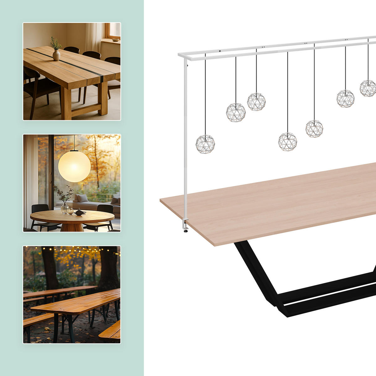 TISCHBOGEN - Weiß, Metall (260/118/31cm) - Relaxdays