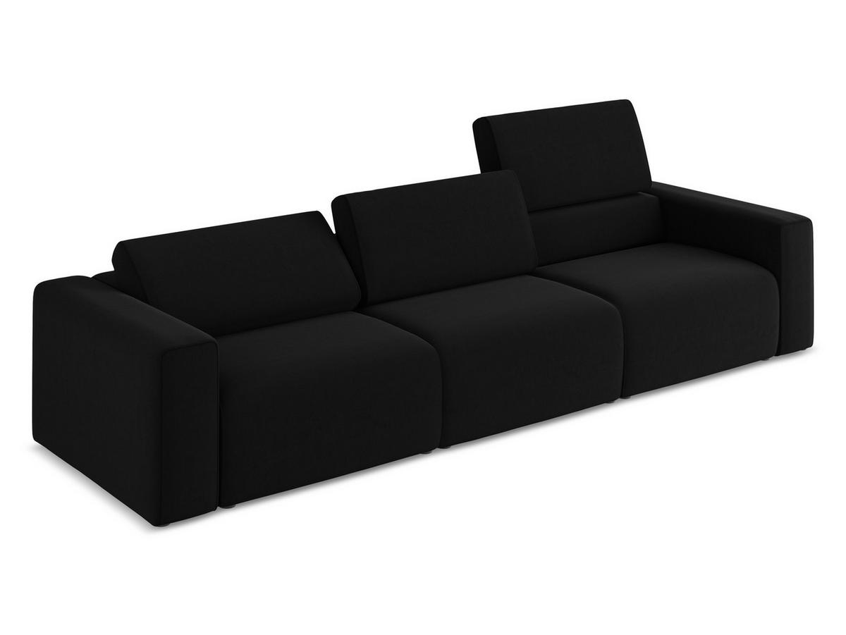 4-SITZER-SOFA Samt Stoff Schwarz - Schwarz/Grau, Kunststoff/Textil (314/80/103cm) - Makamii