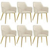 ARMLEHNSTUHL 6er Set Avane 55 x 63 5 x 86 5 cm beige - Beige, Textil (55/86.5/63.5cm) - tectake