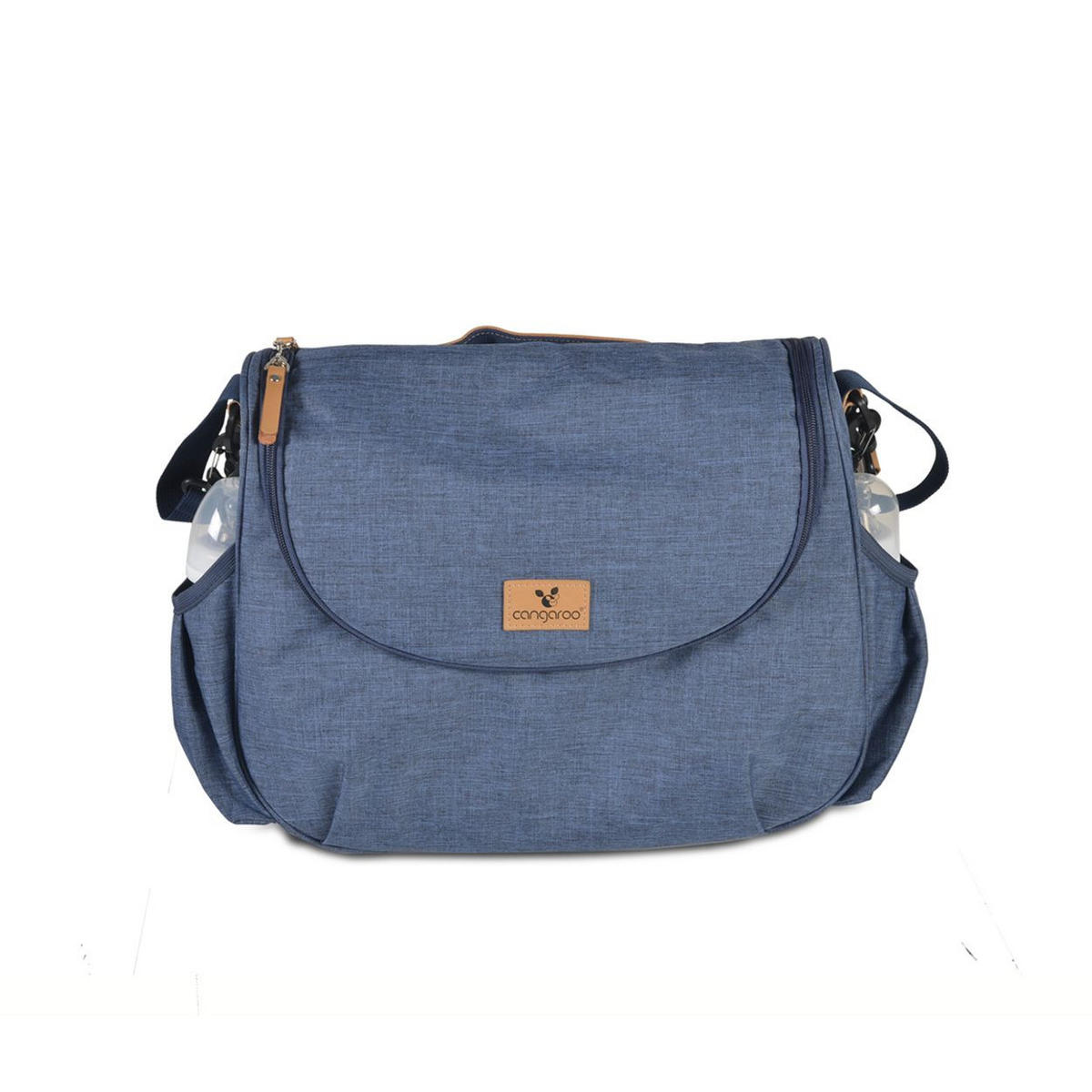 WICKELTASCHE Naomi blau Wickelunterlage, Schultergurt, Seitentaschen und Reißverschluss - Blau, Textil (10/32/40cm) - Cangaroo