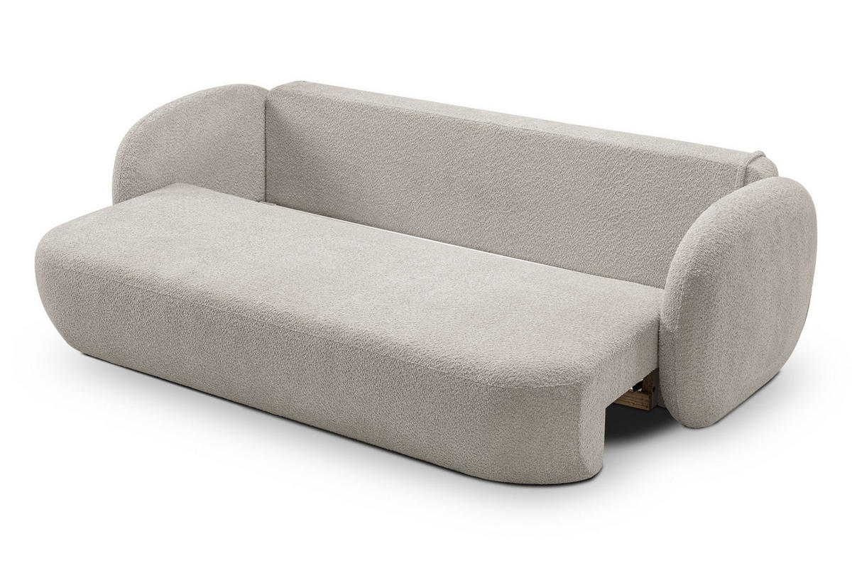 SOFA Olena - Beige (Abriamo 6) - Grau, Holzwerkstoff (238/86.5/101cm) - Möblo