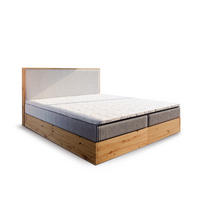 BOXBETT VERDON 160x200 cm mit Matratze und Topper - Beige - Beige, Holz (160/200cm) - MASSENO