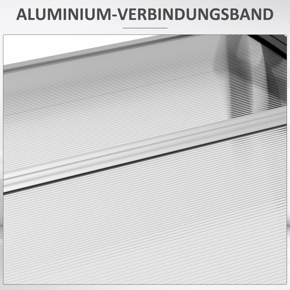 PULTVORDACH, Vordach, Alu, Schwarz - Schwarz, Kunststoff (96/27/303cm) - Outsunny