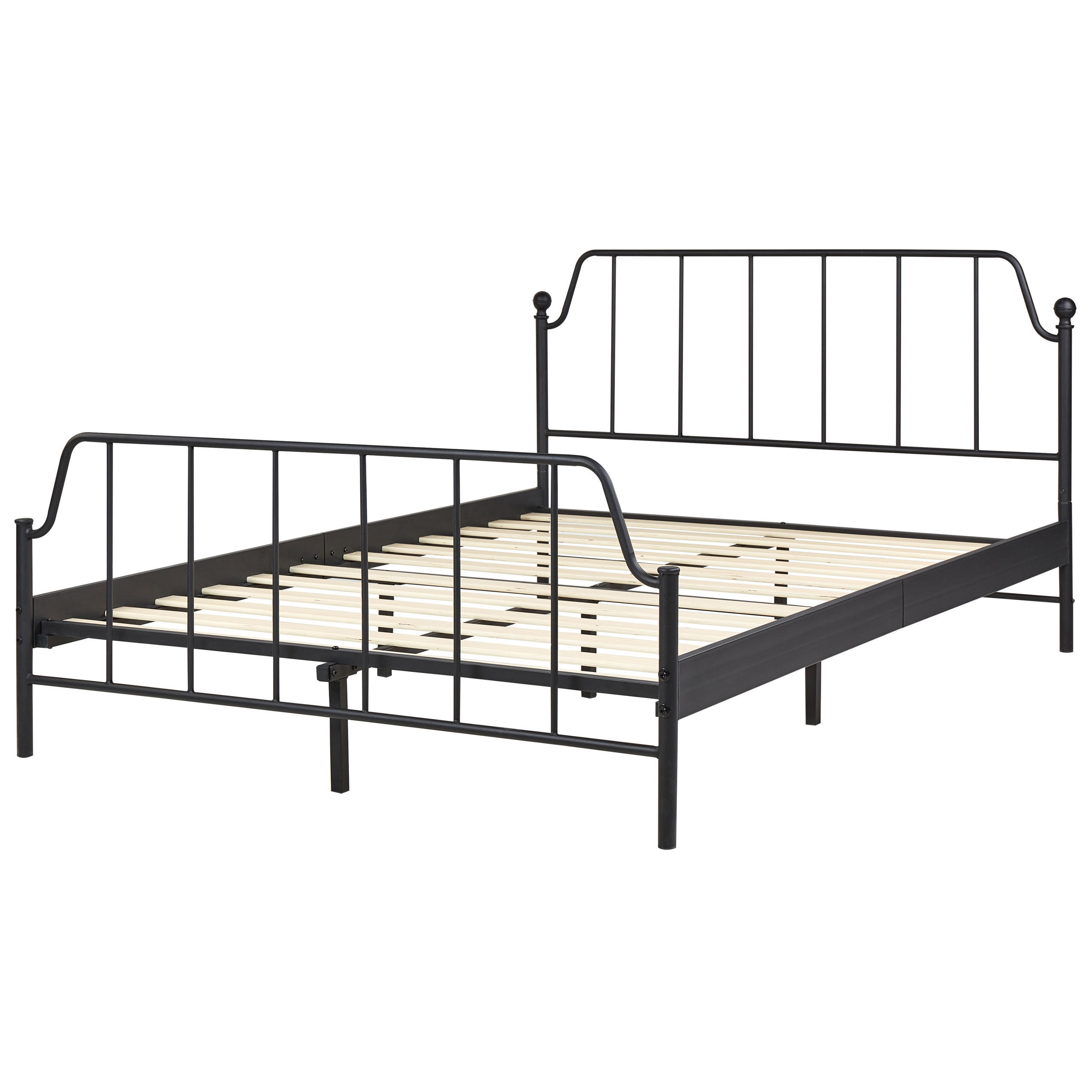 BETT mit Lattenrost 140x200 cm Schwarz Mauressac - Schwarz, Metall (140/200cm) - Beliani