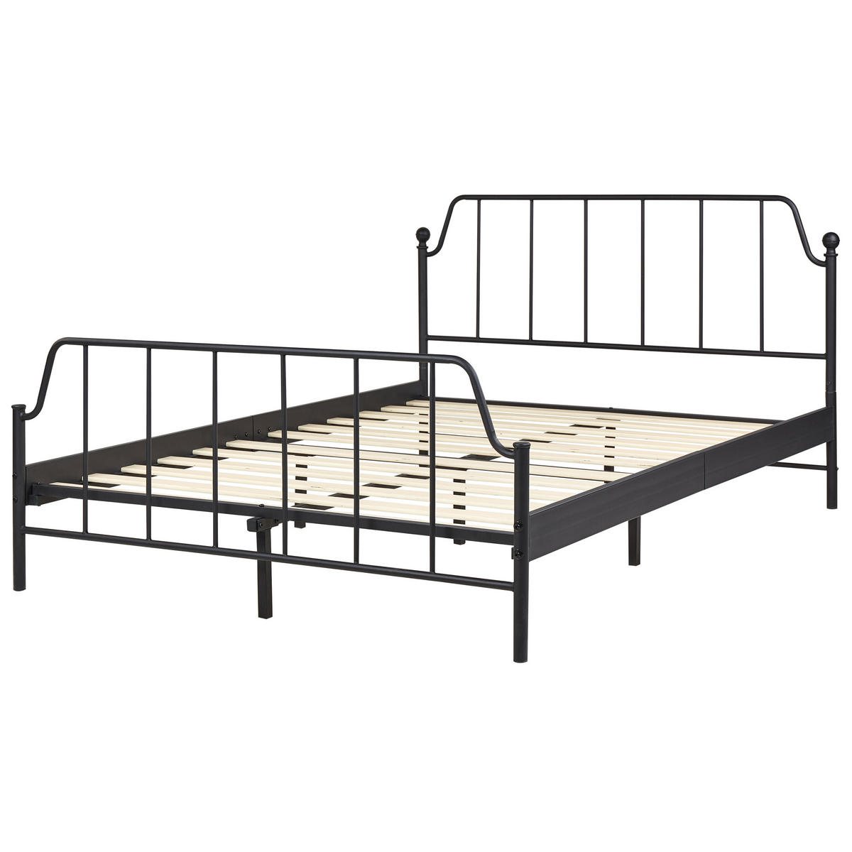BETT mit Lattenrost 140x200 cm Schwarz Mauressac - Schwarz, Metall (140/200cm) - Beliani