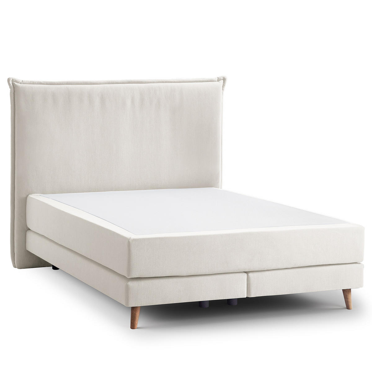 BOXSPRINGBETT - Klassisch - Platinfarben, Holz (140/200cm) - home24