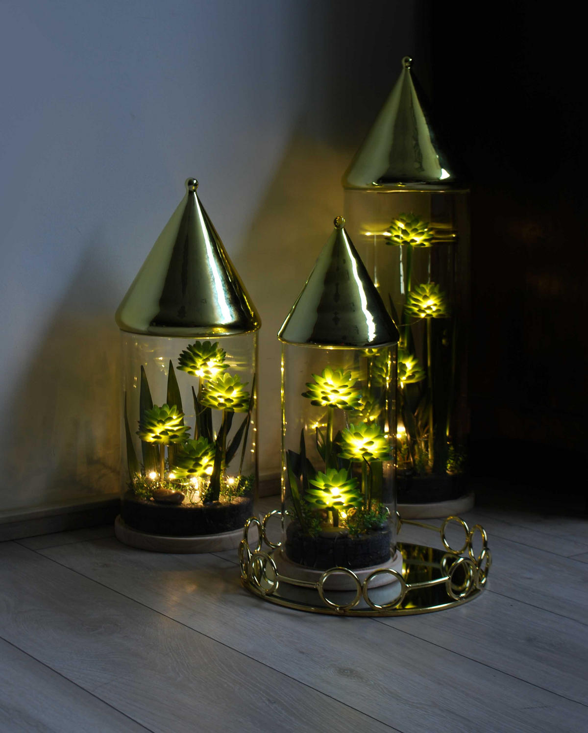 LED-LAMPE Bastien Gold 21.5/21.5/53 cm Kunstoff - Goldfarben, Kunststoff (21.5/21.5/53cm) - Mondex