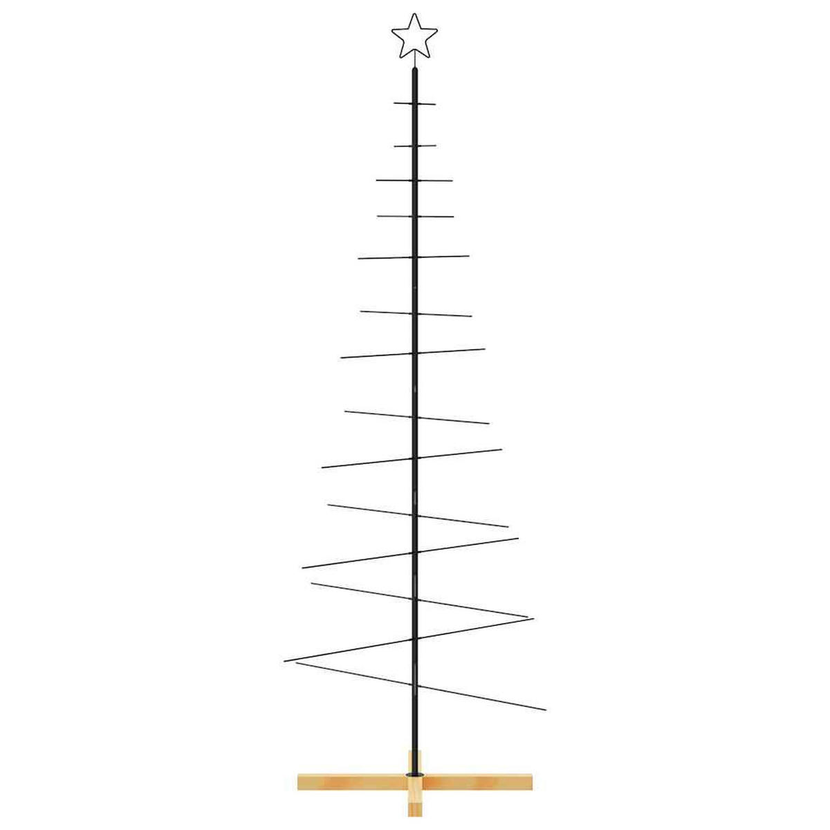 WEIHNACHTSBAUM Metall Mit Holzständer Schwarz 180 Cm - Schwarz, Metall (180cm) - vidaXL