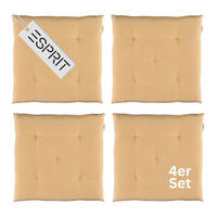 SITZKISSEN 4er Set Needlestripe gelb - 40x40 cm - Gelb, Textil (40/40/3cm) - Esprit