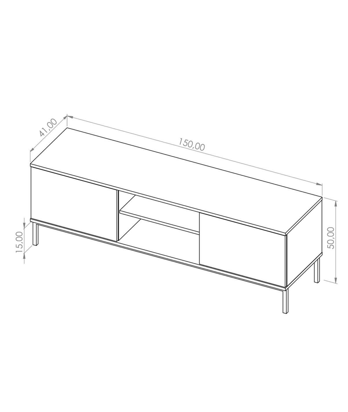LOWBOARD Queba 2T Schwarz 150/50/41 cm – schwarzer TV Schrank breit - Schwarz, Holzwerkstoff (150/50/41cm) - AX Living