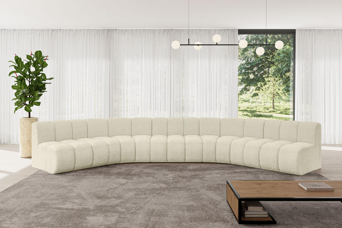 WOHNLANDSCHAFT modulares Sofa Montra-U1 - 490x174x70 cm Beige - Beige, Holzwerkstoff/Textil (490/70/174cm) - ALTDECOR