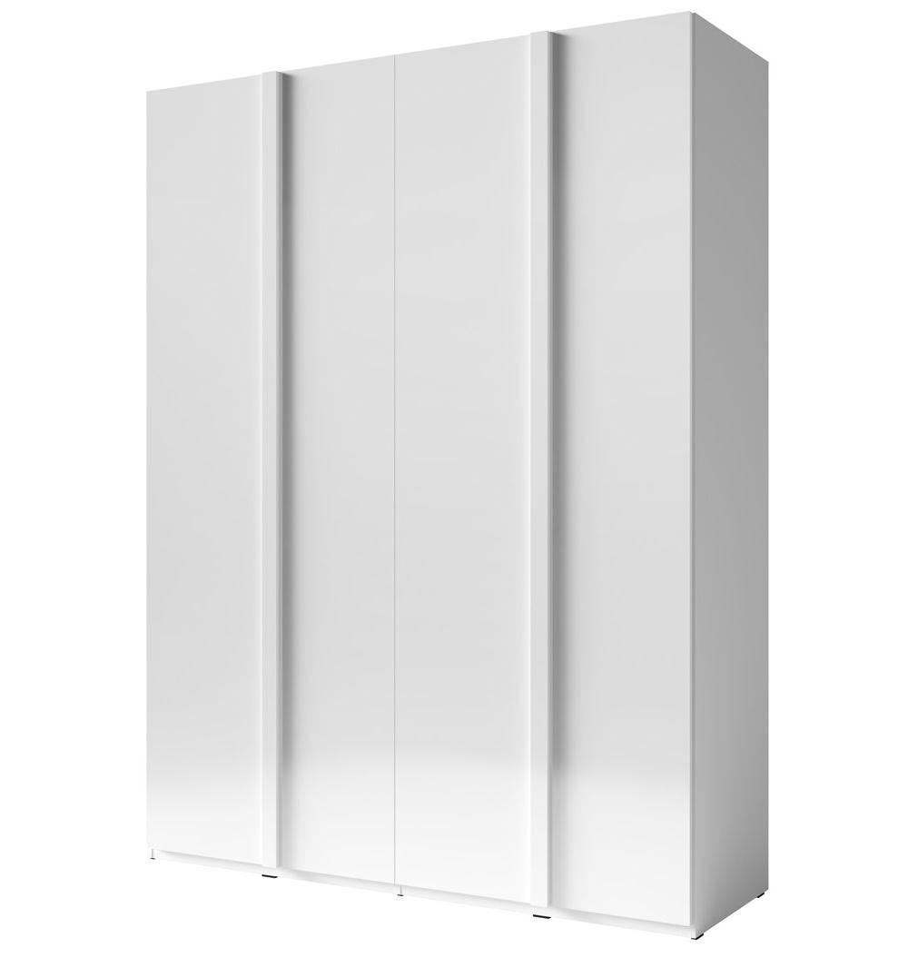 KLEIDERSCHRANK Italia weiß matt / weiß hochglanz 180 / 59 / 237cm - Weiß Hochglanz/Weiß, Holz/Holzwerkstoff (180/237/59cm) - Feldmann-Wohnen