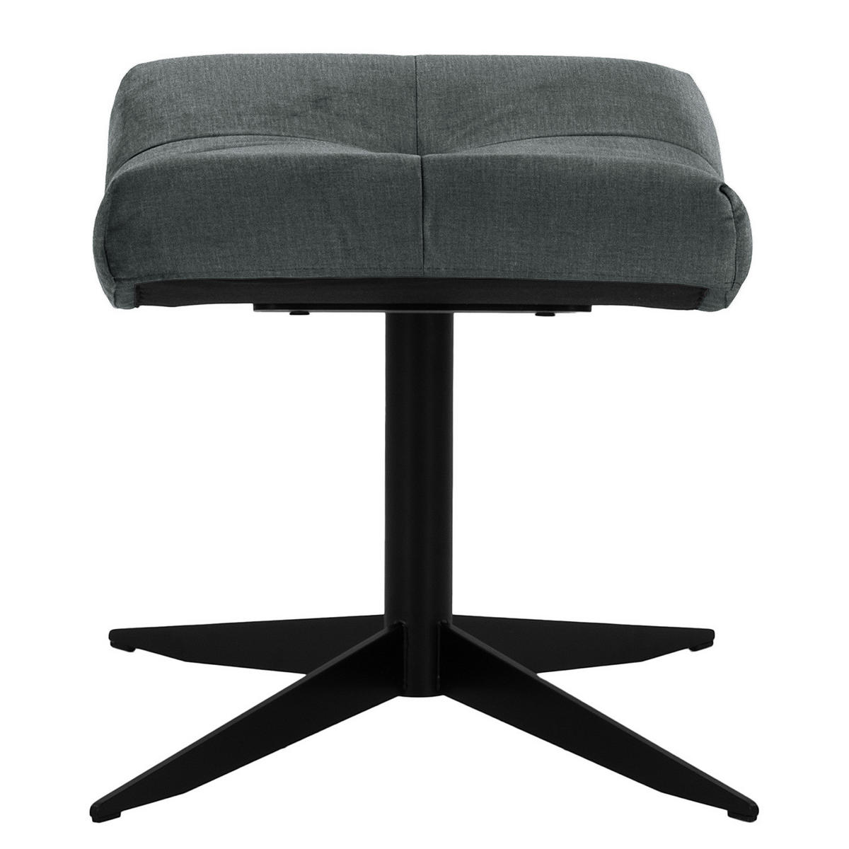 POLSTERHOCKER - Dunkelgrau/Schwarz, Textil/Metall (67/47/50cm) - home24