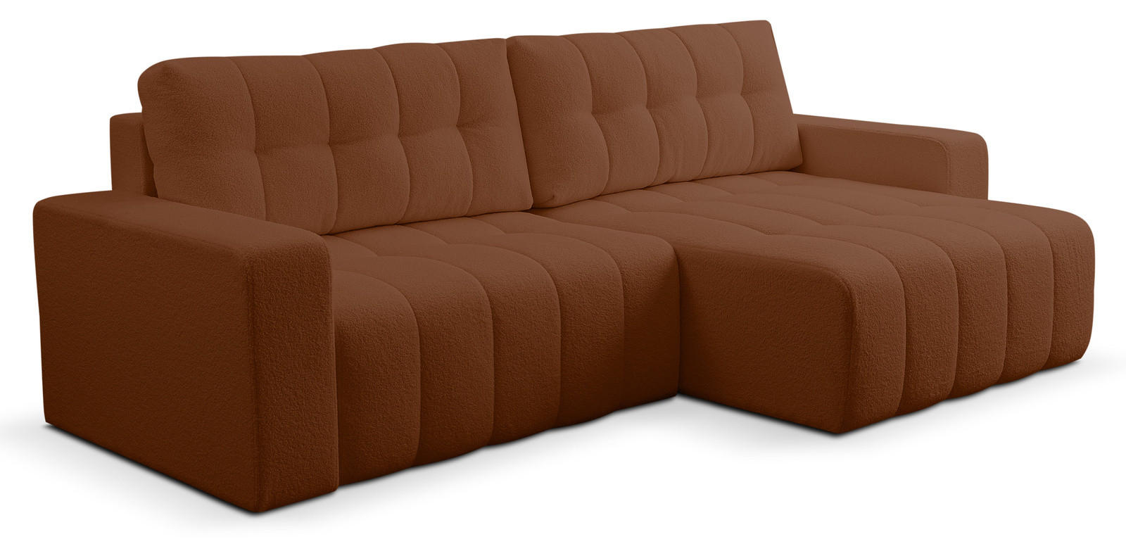 ECKSOFA Palermo mit Schlaffunktion und Bettkasten - Dunkelgelb/Braun, Holz/Holzwerkstoff (245/143cm) - Ravio