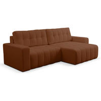 ECKSOFA Palermo mit Schlaffunktion und Bettkasten - Dunkelgelb/Braun, Holz/Holzwerkstoff (245/143cm) - Ravio