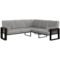 LOUNGEECKTEIL Verdino 2R2 mit Metallrahmen 207 cm anthrazit - Anthrazit, Metall (207/90/207cm) - Beautysofa