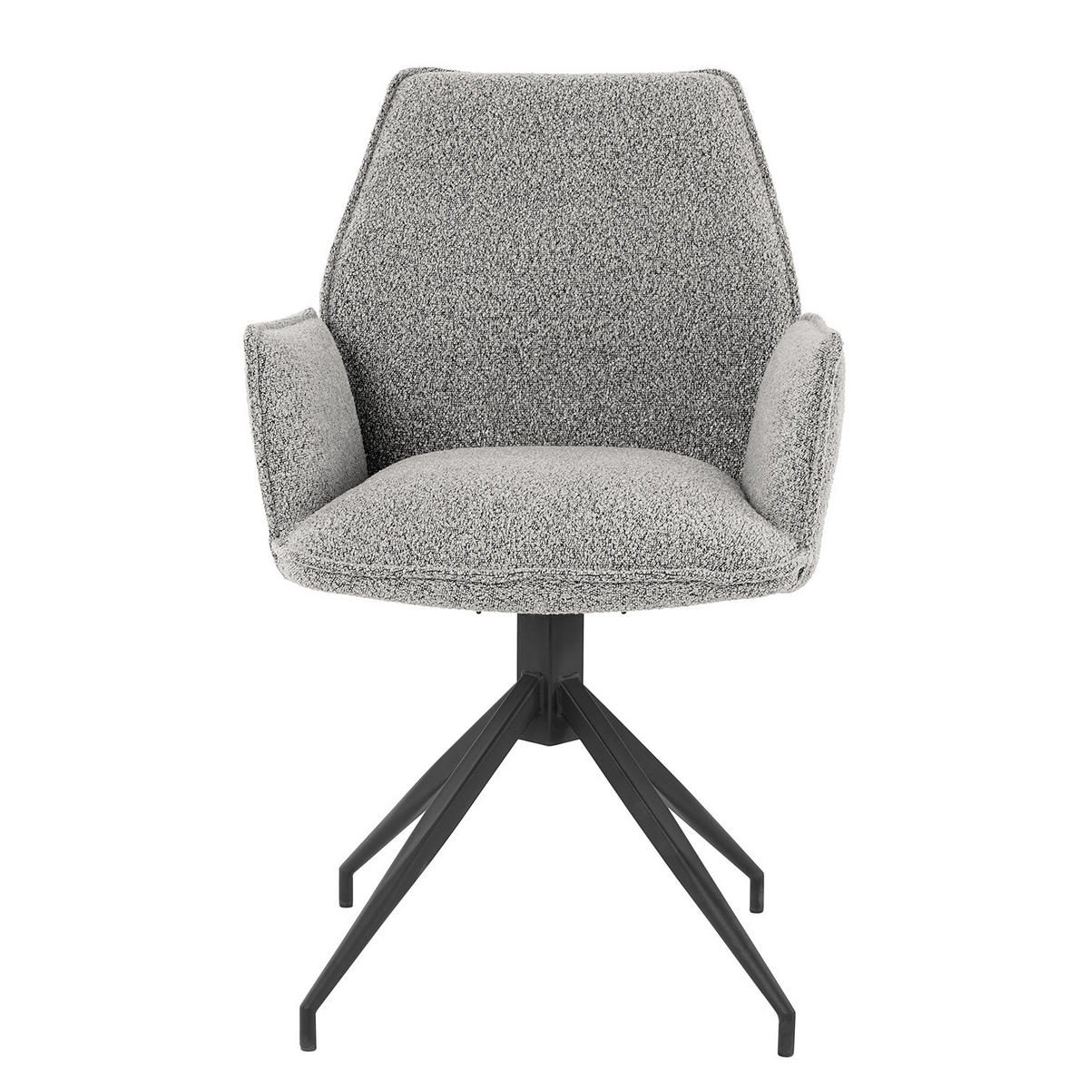DREHBARER ARMLEHNENSTUHL - Schwarz/Grau, Kunststoff/Textil (58/90/60cm) - home24