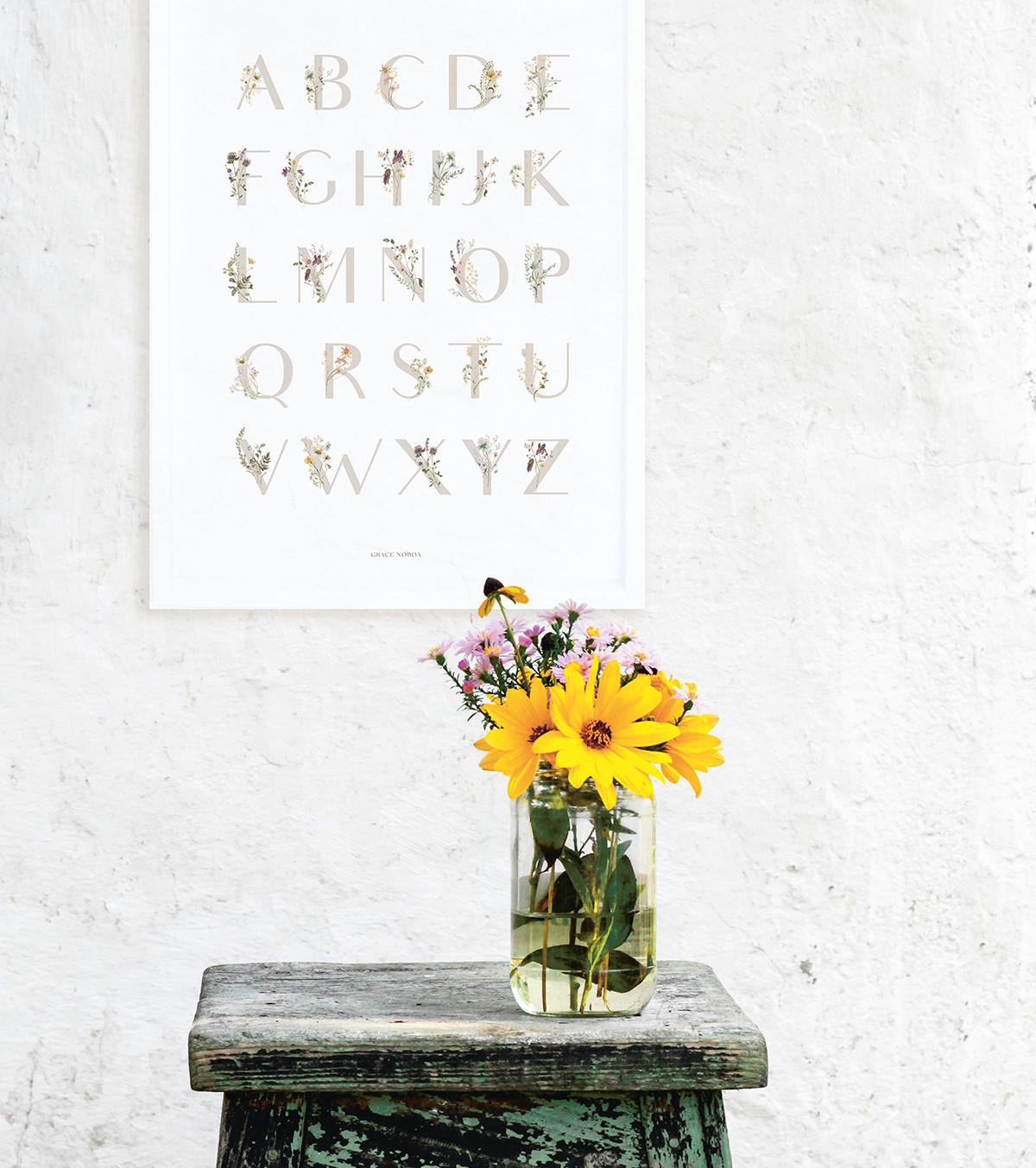 POSTER Blumen-ABC, 30x40 cm - Multicolor, Papier (30/1/40cm) - Lilipinso