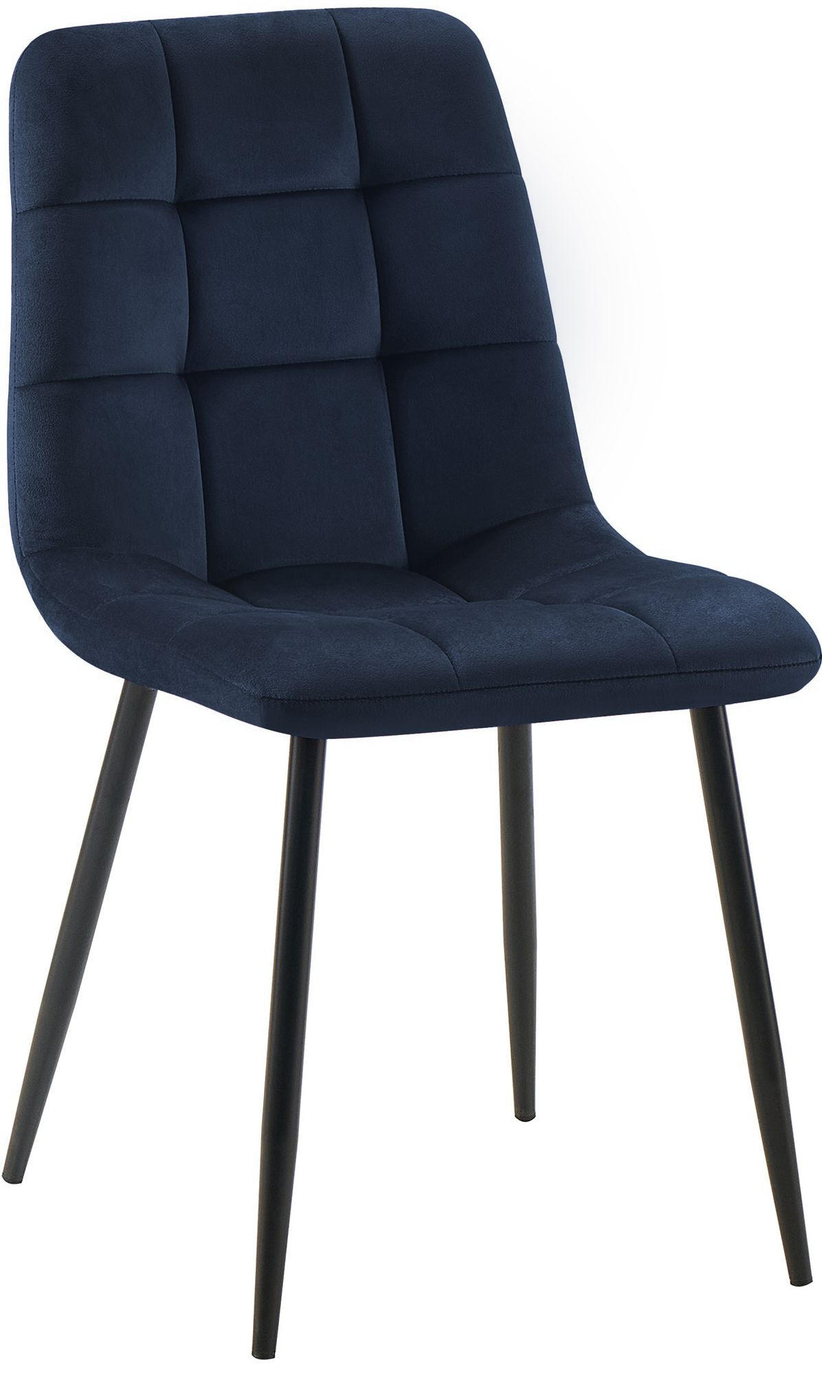 STUHL Samt Blau - Blau, Textil/Metall (45/84/55cm) - CLP