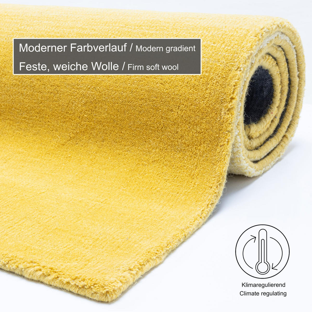 TUFTTEPPICH Wool Comfort 70x140 cm - Gelb, Textil (70/140cm) - THEKO