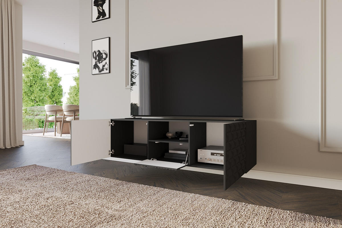 LOWBOARD VIRA-W 140x40x41 cm - Schwarz - Schwarz, Holzwerkstoff (140/40/41cm) - ALTDECOR