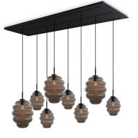 HÄNGELEUCHTE Echos 8-flammig Rauch Ø 18/25cm - Anthrazit/Schwarz, Glas (18/18/20cm) - s.luce