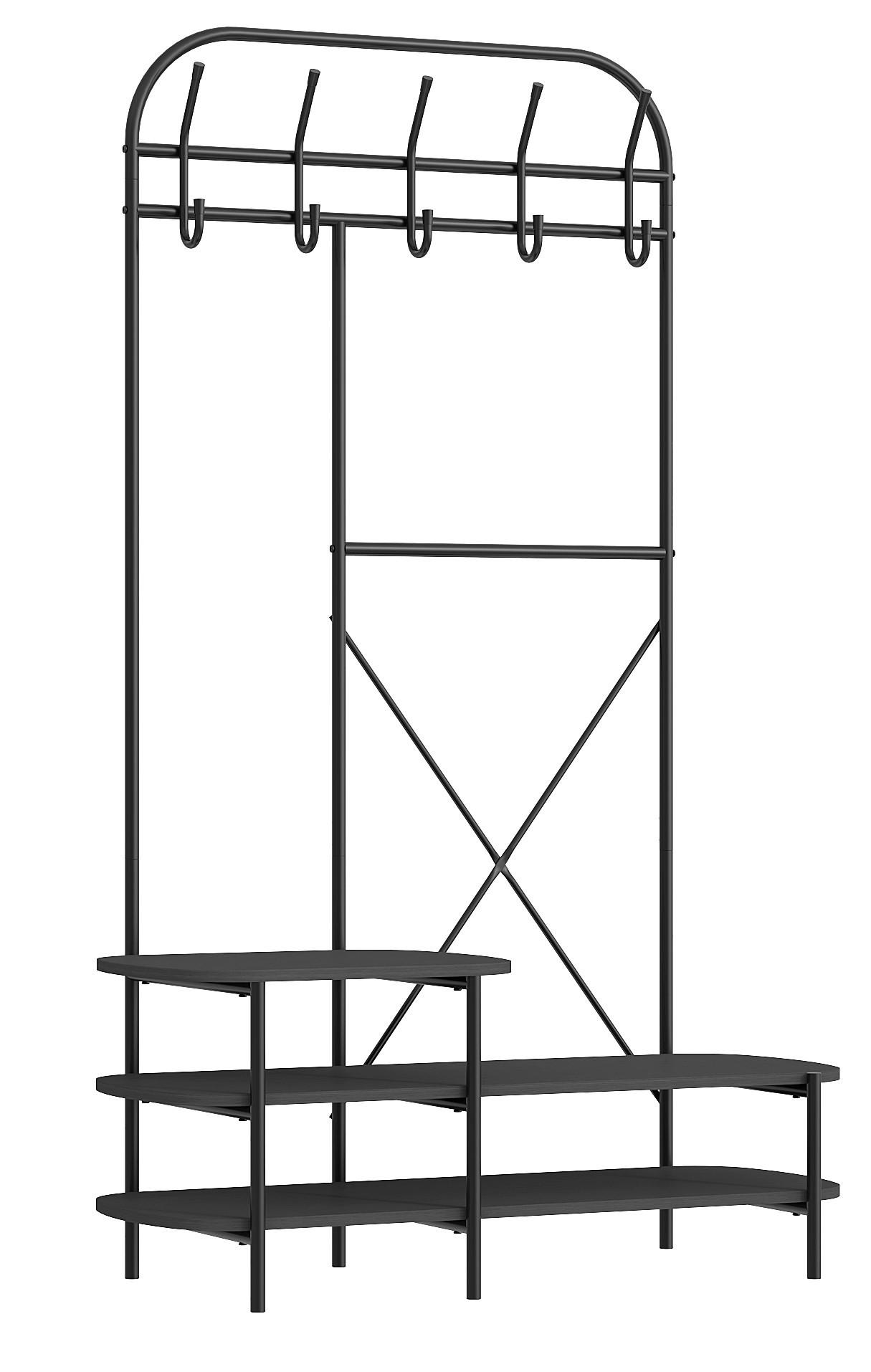 Nordlys Garderobe Schwarz 100x165x40 cm
