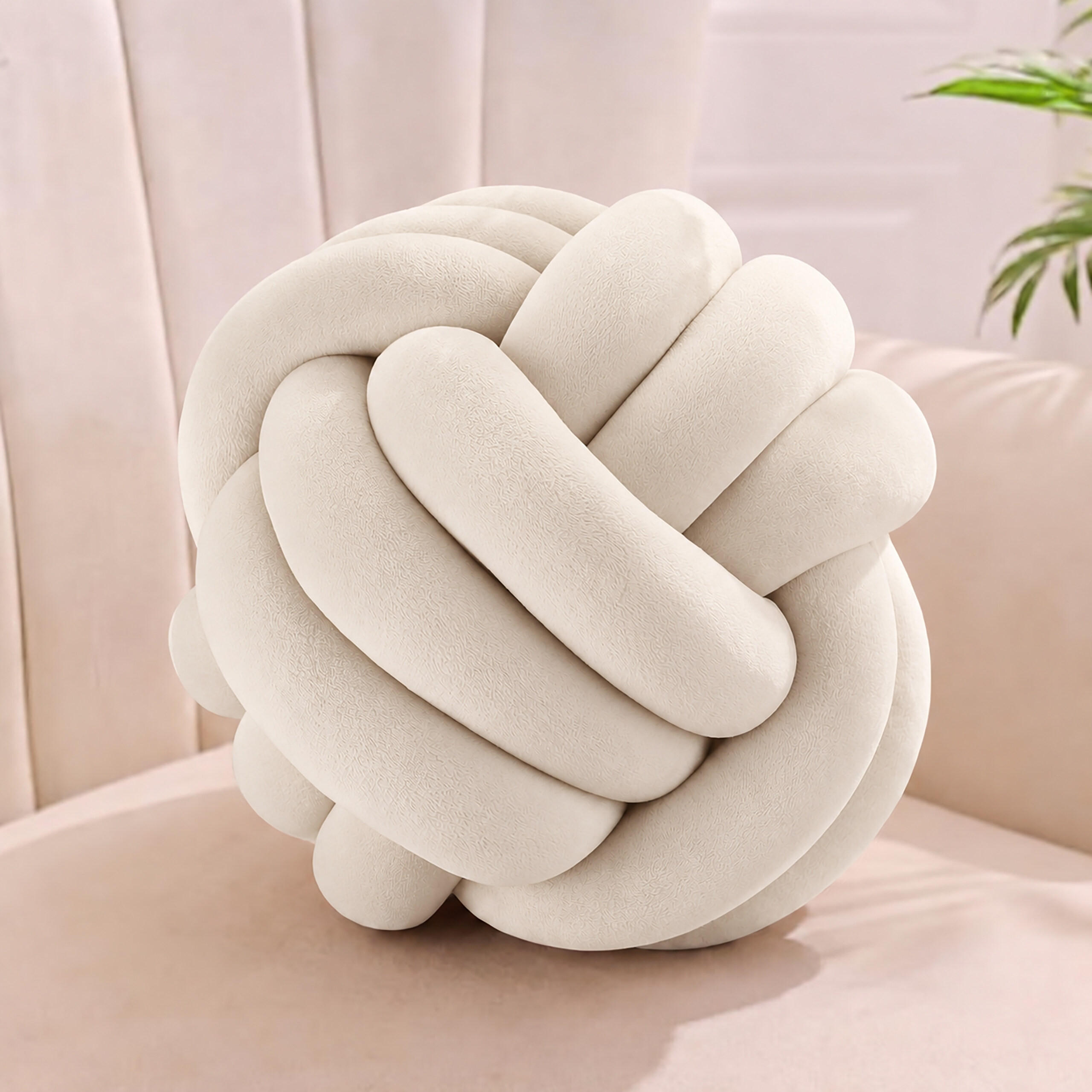 BLAZINA Bež vozel 25 cm poliester - bež, umetna masa/tekstil (25/25cm) - Relaxdays