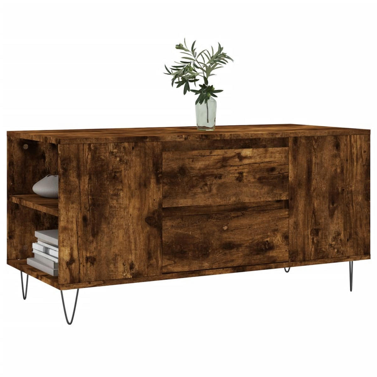 COUCHTISCH Räuchereiche 102x44,5x50 cm Holzwerkstoff - Braun, Holzwerkstoff (102/102/50cm) - furnicato